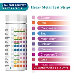 Heavy Metals Water Test Strips (100 Strips) -10in1 Home Water Testing Kit for Ir