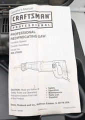 CRAFTSMAN PROFESSIONAL RECIPROCATING SAW 6.5 AMP 900.275020 Made In USA Tested