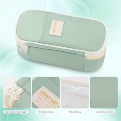 Pencil Case for Girls Kids Teens Adults Large Pencil Bag with Zipper A-Green