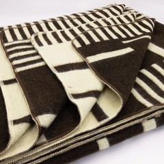 CLINT EASTWOOD ALPACA WOOL BLANKET – XL 102X83 in REVERSIBLE CREAM/BROWN WESTERN