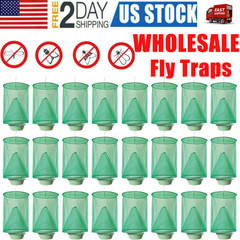 1-200X Ranch Fly Trap Reusable Hanging Fly Traps Outdoor Flay Catcher Cage Net