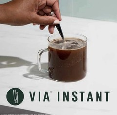 100 Packets Starbucks VIA Instant Coffee Italian Dark Roast Arabica LOT Travel