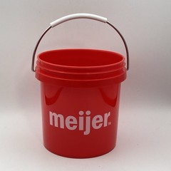 3 – Meijer Mini Buckets / 4″ Tall / Red, White, & Blue / Plastic Miniature Pail