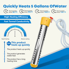 1500W 110V Immersion Water Heater – 304 Stainless Steel Portable Heater for Home