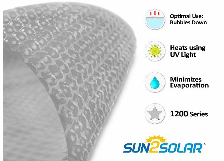 Sun2Solar 1200 Series Rectangle Swimming Pool Solar Cover Heater – Choose Size