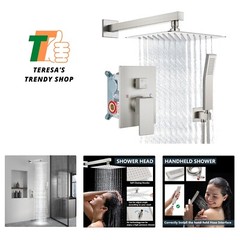 Shower Faucet Set Rain Shower System with Handheld Spray Bathroom Shower Comb…
