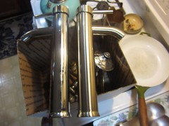 Brushed Nickel and Chrome Bathroom Faucets Unused, 2 Faucets
