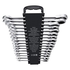 VEVOR Combination Wrench Set 16-Piece Metric 8 mm to 24 mm with Organizer Rack