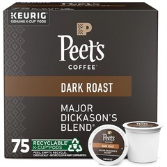Peet’s Coffee, Dark Roast Keurig K-Cup Pods- Major Dickason’s Blend 75 Count