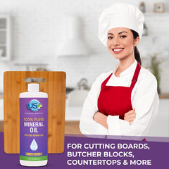 100% Pure Mineral Oil 32Oz Food Grade USP Restore Cutting Board & Butcher Block
