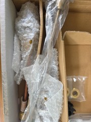 New OB Delta 3595LF-CZMPU-LHP Low Arc Wide Spread Lav Faucet in Champagne Bronze