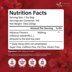 , Premium 140 Hibiscus Flowers Tea Bags, 100% Natural, Handmade & Pure from Hibi