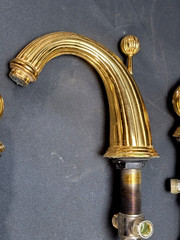 Hollywood Regency Faucet Gold Plated Wide Spread