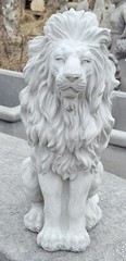 Lion Concrete STATUE.SOLD As SHOWN 15”H X 6w X 8L