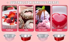 30 Sets Mini Heart Cake Pan with Lids and Scoops 1.86 Oz/ 55 ml Mini Heart
