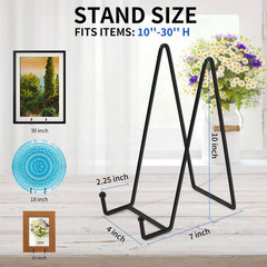 5-Pack 10.3 In. Black Decorative Stand Display Easels for Plates, Books, and Fra