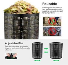 VIVOSUN 300gal Garden Compost Bin Reusable Outdoor Backyard Expandable HDEP