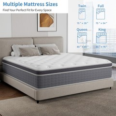 12″/14″ Twin Full Queen King Size Mattress Hybrid Foam Pocket Coils Bed In a Box