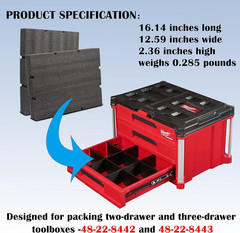 Packout Foam Inserts 48-22-8452 Fits for Milwauke Packout Drawer Tool Boxes48-22