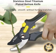 4 PACK! Pro Titanium Plated Pruning Hand Shears, Safety Lock Gardening Scissors