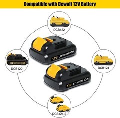 2PACK 3.0Ah 12V Max Lithium Battery for DEWALT DCB127-2 DCB120 DCB121 DCB123