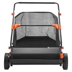 Uimoso Push Lawn Sweeper 30 in with 12 cu. ft. Hopper for Leaves Collection