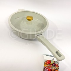 Authentic kitchen 3.7-qt Sauté Pan Deep Frying Pan Grayish Non-Stick Ceramic