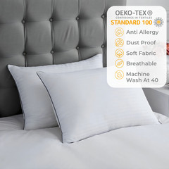 King Size Egyptian Cotton Pillow Protectors with Zipper 2 Pack 20 x 36″