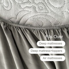 Quilted Fitted Mattress Cover Elastic Fitted Mattress Protector with Deep Pocket