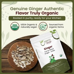 Organic Way Dried Ginger Root Cut & Sifted – Organic, Kosher & USDA Certified
