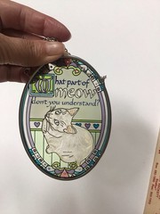 Siamese Cat 4.5×3.25” Oval Suncatcher AMIA Studios Hand-Painted Glass