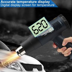 2500W Electric Heat Gun with LCD Display, Dual Temperature Control+4 Nozzles