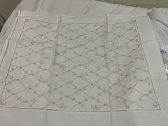 NWT Vietnam 3pc Full Duvet Set 100% Cotton White Embroidery 78”x78”