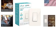 Compact Light Almond Smart Light Switch – Voice Control with Alexa & Google
