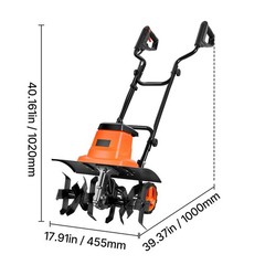 Uimoso Corded Electric Garden Tiller, 18-Inch, 13.5-Amp Lawn Cultivator