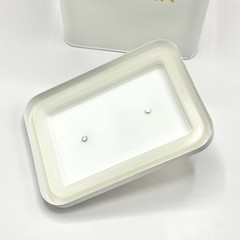 Vtg Retro Martha Stewart Sugar Metal Enamel Tin Canister Kitchen White Yellow