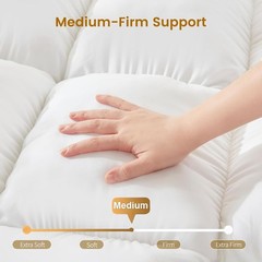 5 Inch Duck Feather Bed King Size, 100% Cotton Extra Thick Mattress Topper, 2500