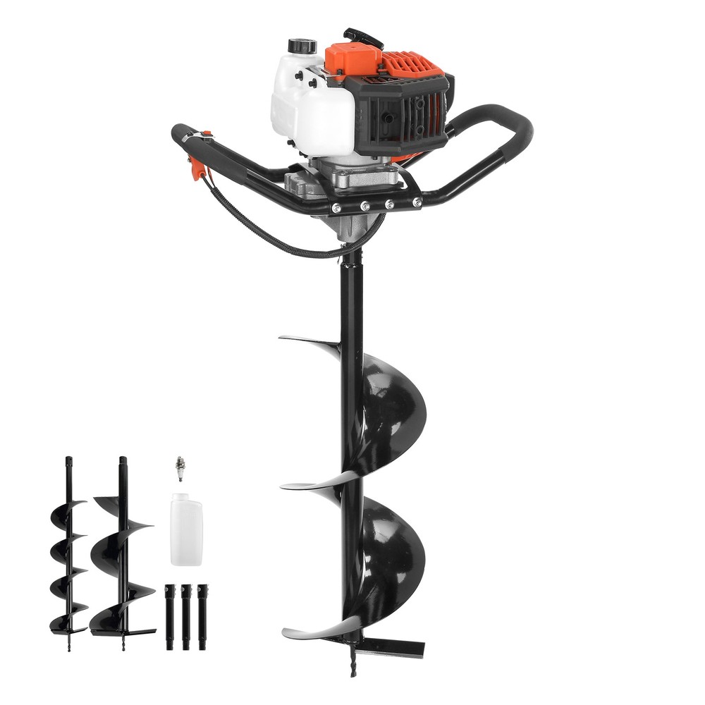 Uimoso Gas-Powered Earth Auger 52cc with 6″ & 10″ Drill Bits for Installation