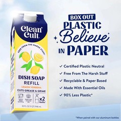 Cleancult Dish Soap Liquid Refills Plant Based Cleaning Power Cuts Grease &…