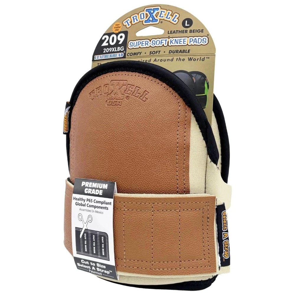 TROXELL USA SuperSoft Leatherhead Kneepads – (Large Size / Bagged in Pairs)