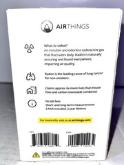 Airthings Corentium Home Radon Detector 223 Portable (3) AAA Battery Operated