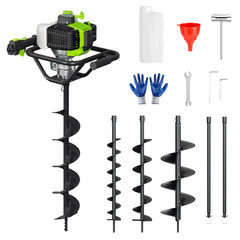 WORKPRO 62CC Post Hole Digger Gas Powered Earth Digger 4″ 6″ 8″ Auger Drill Bits