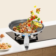 10-Inch Stainless Steel Non-Stick Crepe Pan with Flat Design for Easy Cooking