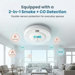 Interconnected Smoke and Carbon Monoxide Detectors 3 Pack Wireless Interlinked