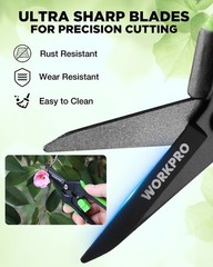 WORKPRO 2-Pack 6-Inch Garden Pruning Shears High-Carbon Steel Hand Pruners