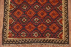 Reversible Kilim Oriental Area Rug 5×6 Hand-woven Geometric Carpet for Any Room