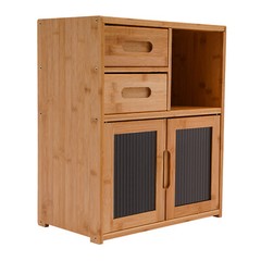 Bamboo Kitchen Countertop Cabinet Pantry Sideboard Storage Cabinet with Drawers