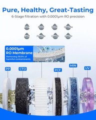Hydrofast C100 Countertop Reverse Osmosis Water Filter System,6 Stage Filtration