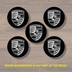 Vinyl Decal Sticker Overlays Fits Porsche Wheel Center Cap x5