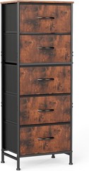 5 Drawer Dresser with Fabric Bins Sturdy Steel Frame Storage Organizer Chest